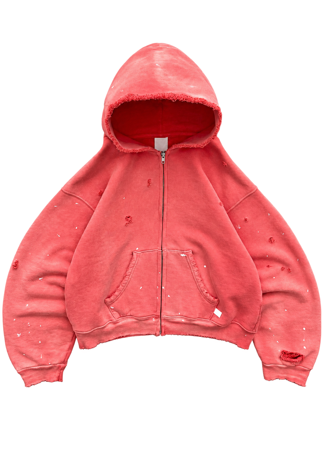 Zip-Up Hoodie - Sun Faded Red